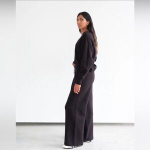 Brunette The Label Black Boxy V-Neck Sweater